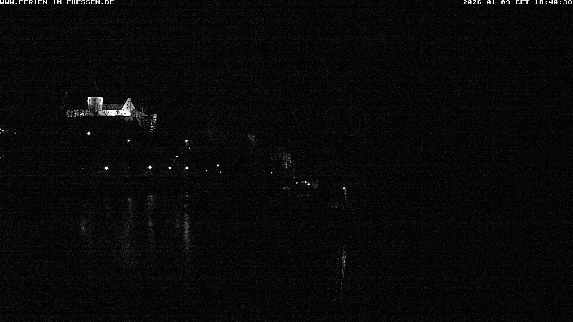 Archiv Foto Webcam Füssen: Blick auf Lech und Hohes Schloss