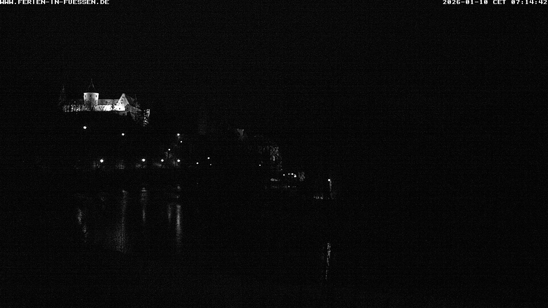 Archiv Foto Webcam Füssen: Blick auf Lech und Hohes Schloss