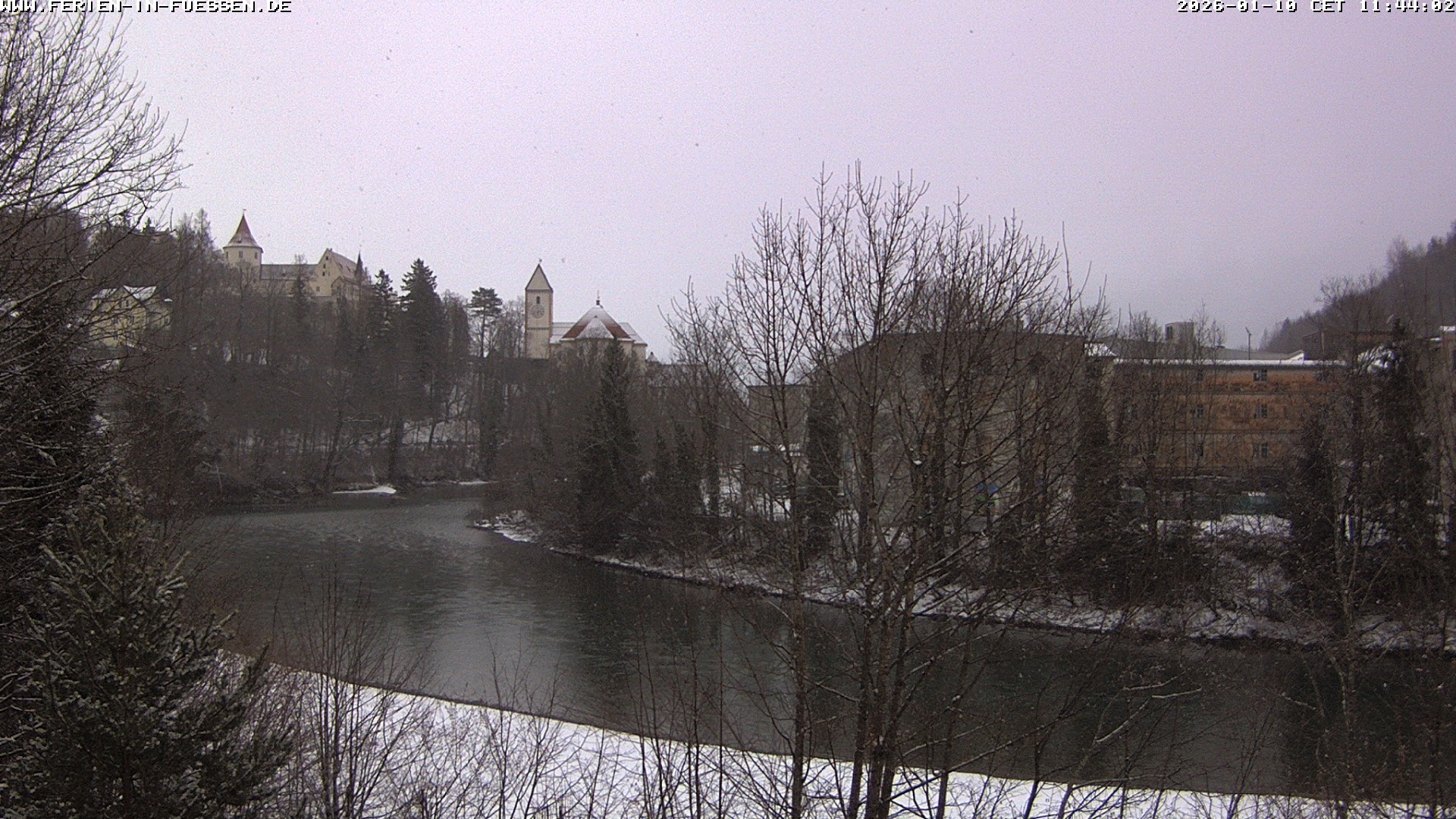 Archiv Foto Webcam Füssen: Blick auf Lech und Hohes Schloss