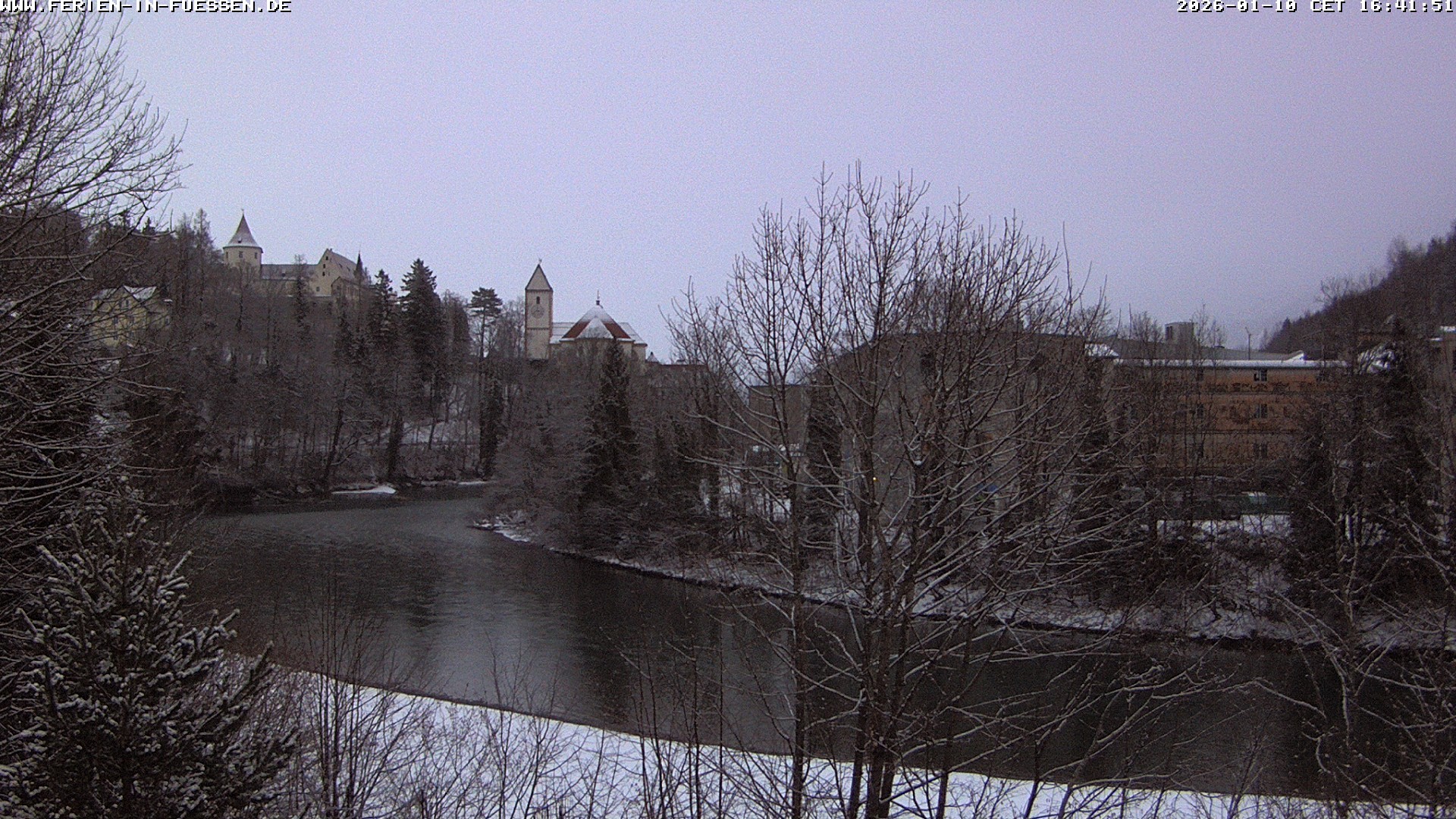 Archiv Foto Webcam Füssen: Blick auf Lech und Hohes Schloss
