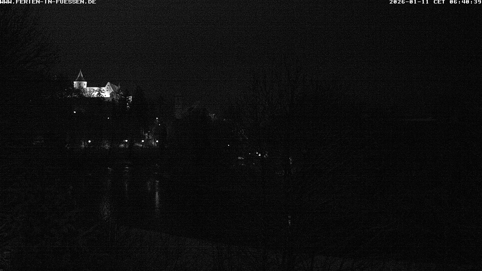 Archiv Foto Webcam Füssen: Blick auf Lech und Hohes Schloss