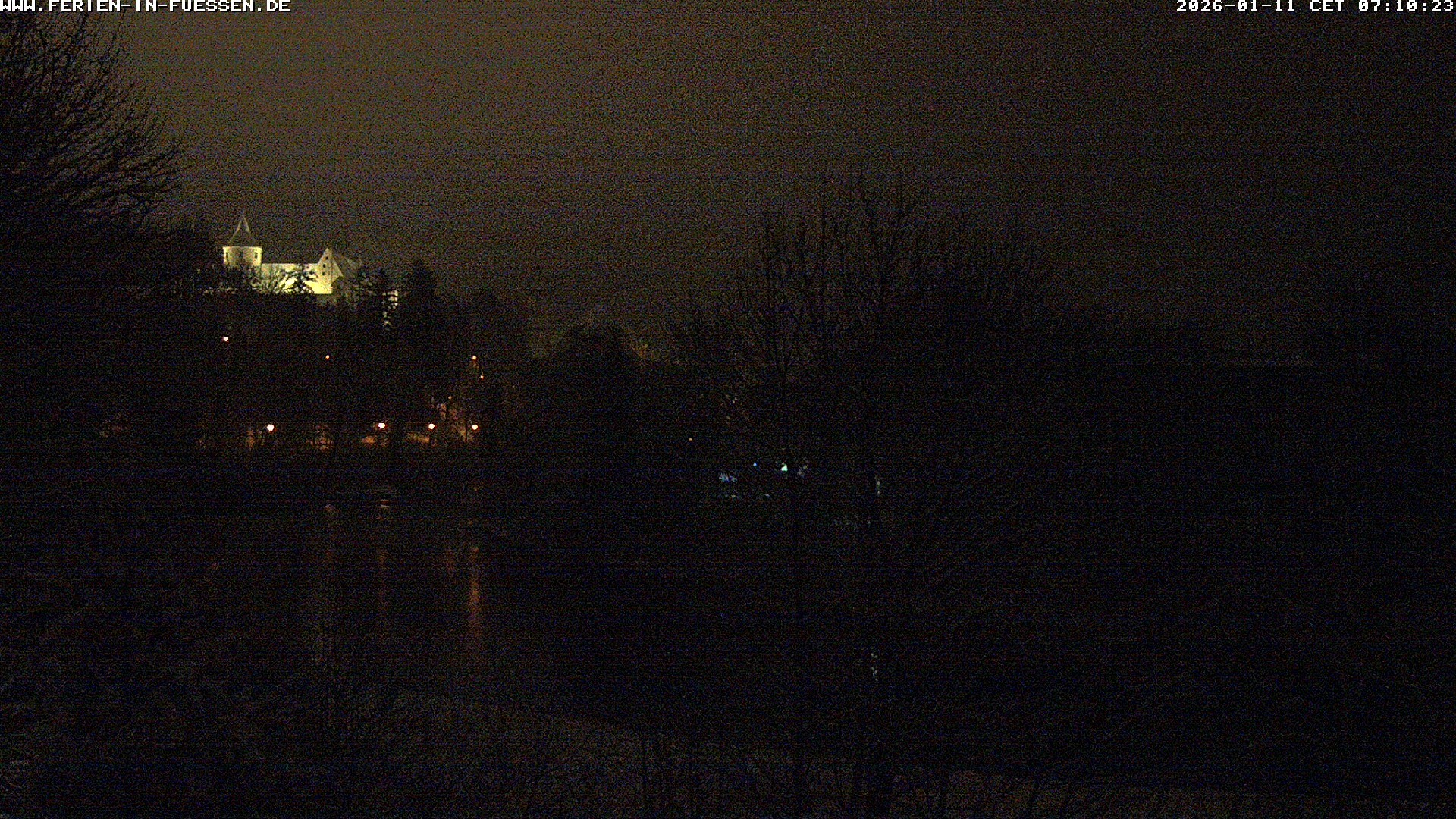 Archiv Foto Webcam Füssen: Blick auf Lech und Hohes Schloss