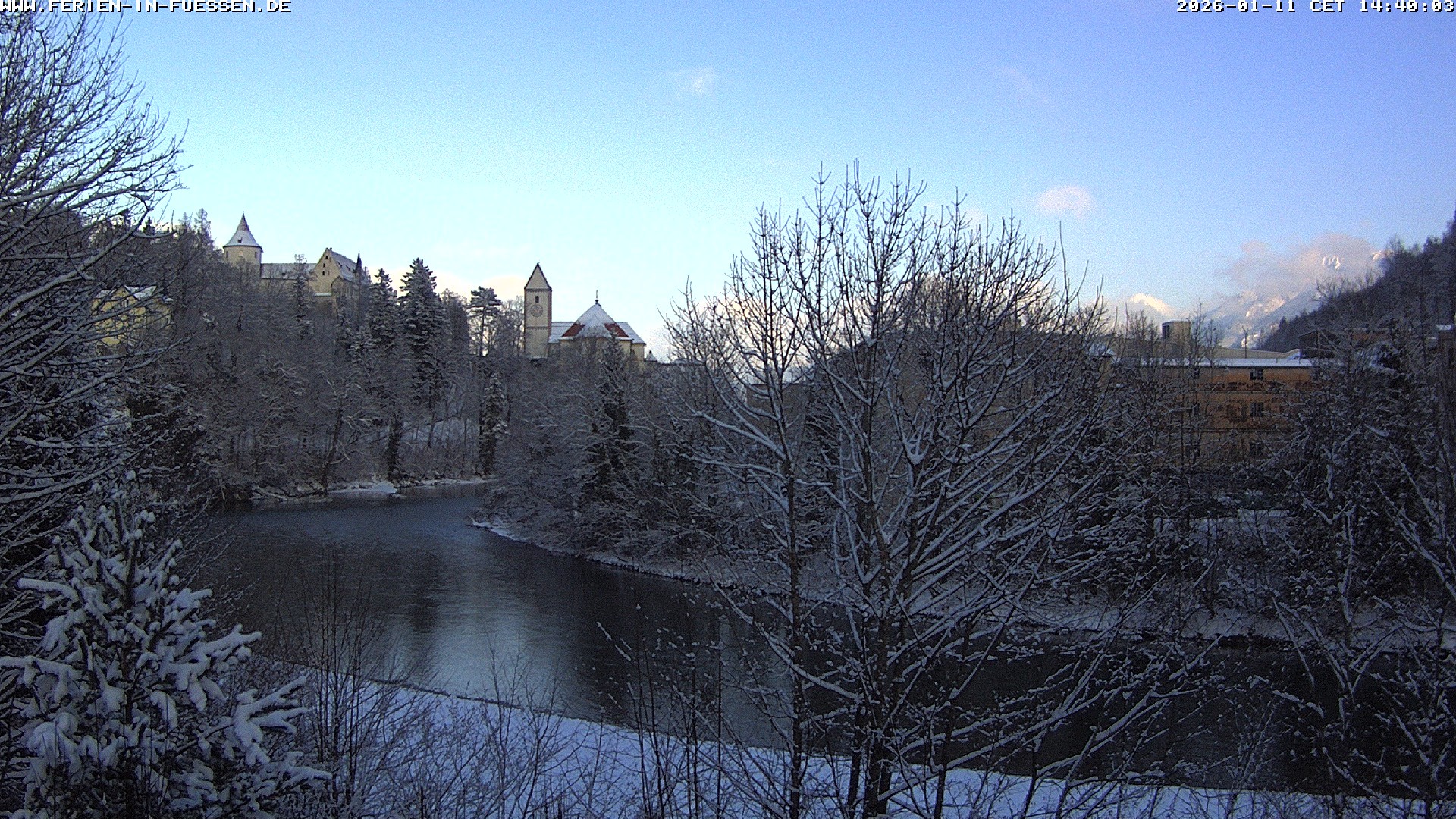 Archiv Foto Webcam Füssen: Blick auf Lech und Hohes Schloss