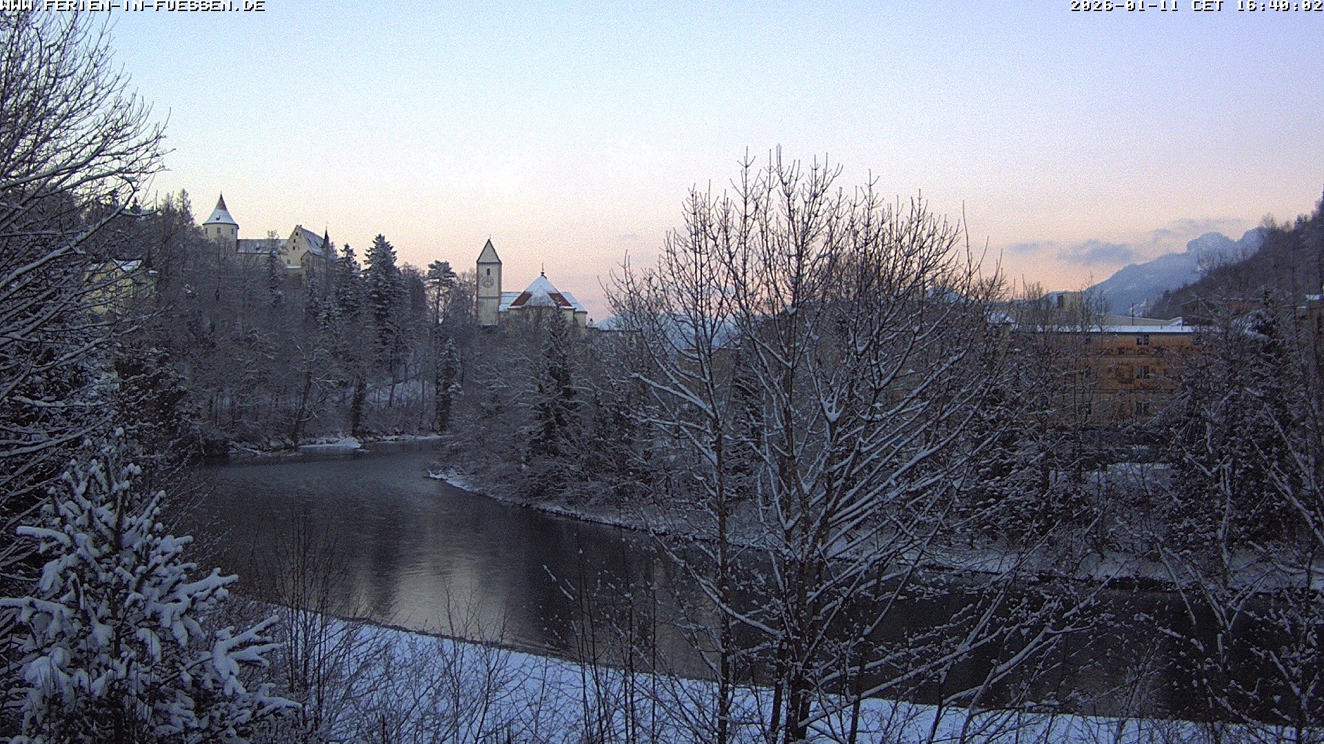 Archiv Foto Webcam Füssen: Blick auf Lech und Hohes Schloss
