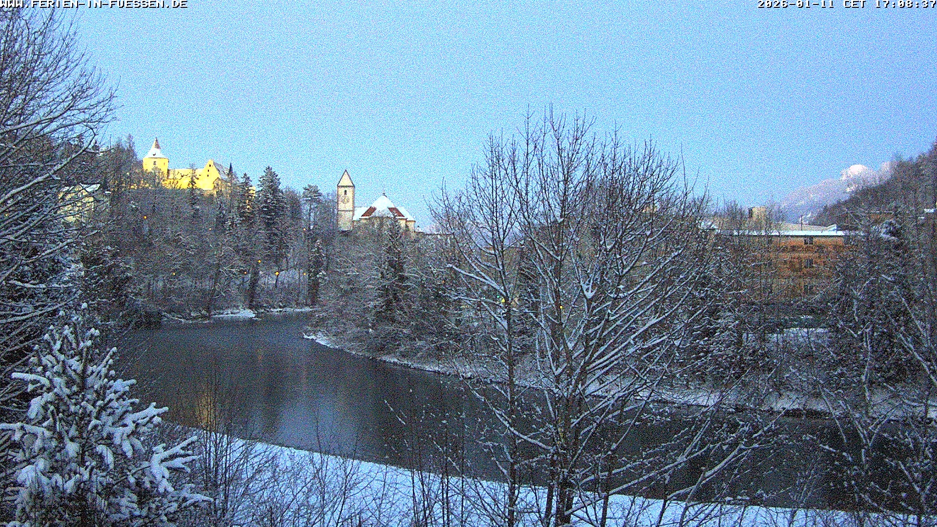 Archiv Foto Webcam Füssen: Blick auf Lech und Hohes Schloss