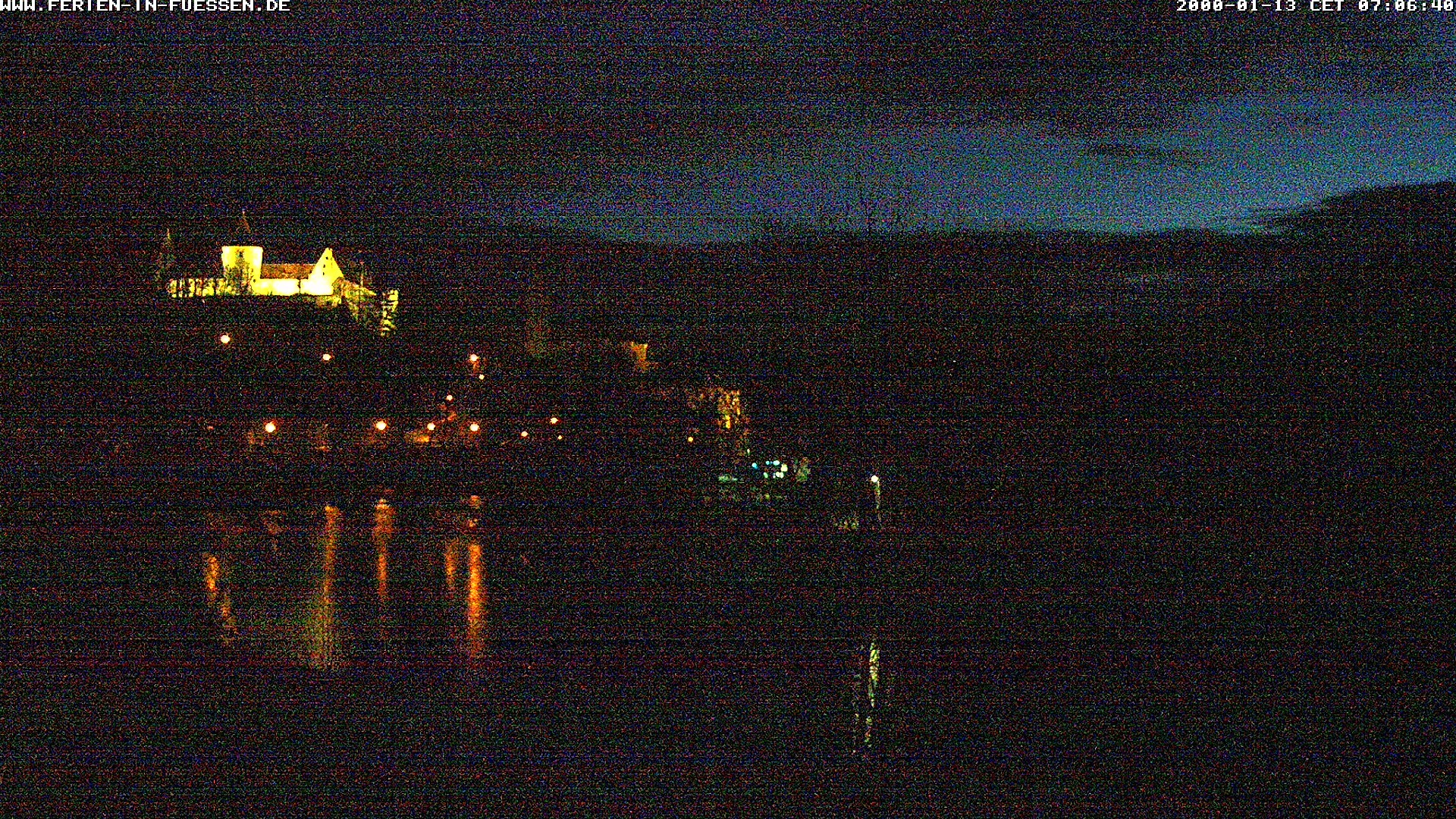 Archiv Foto Webcam Füssen: Blick auf Lech und Hohes Schloss