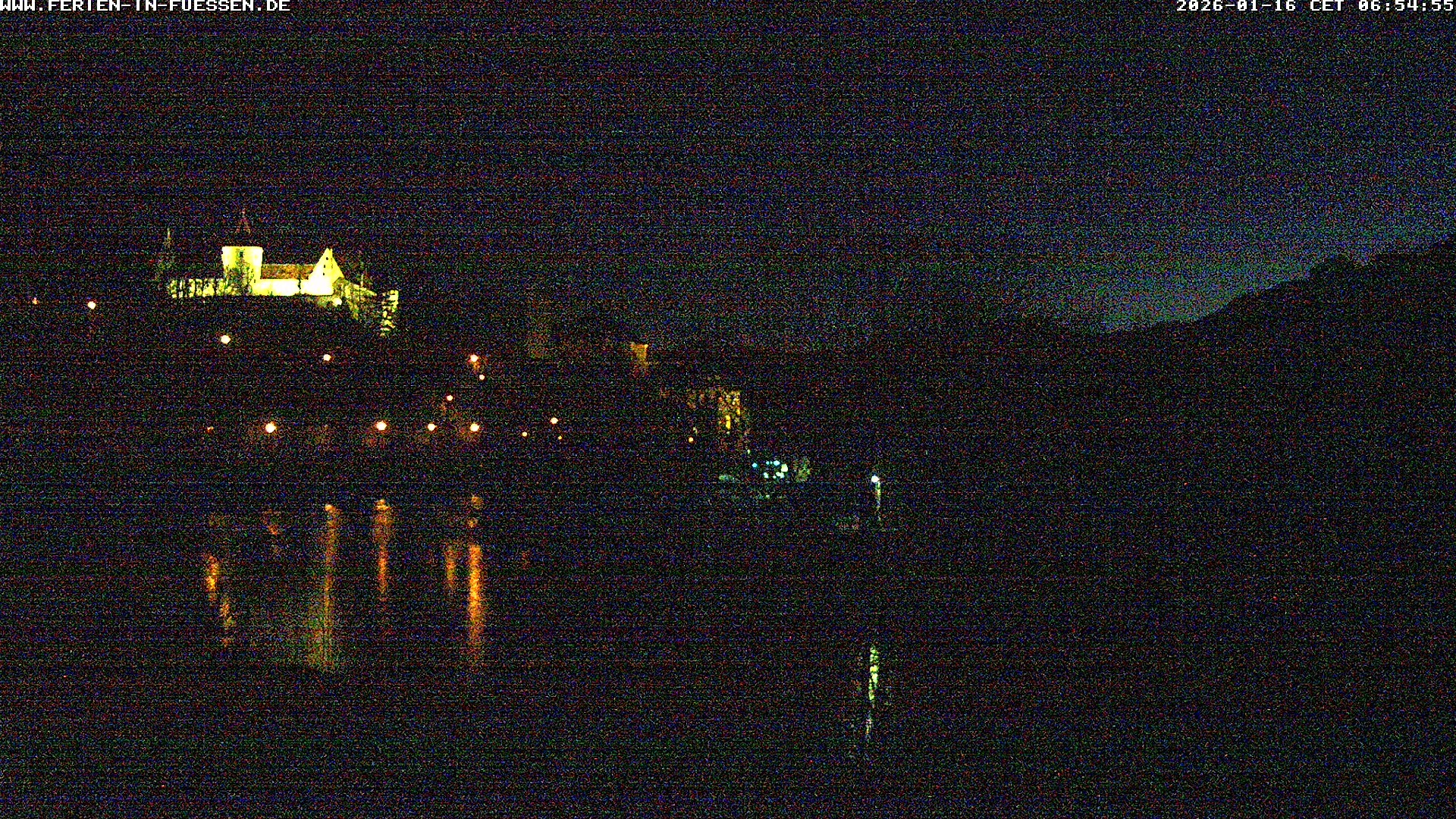 Archiv Foto Webcam Füssen: Blick auf Lech und Hohes Schloss