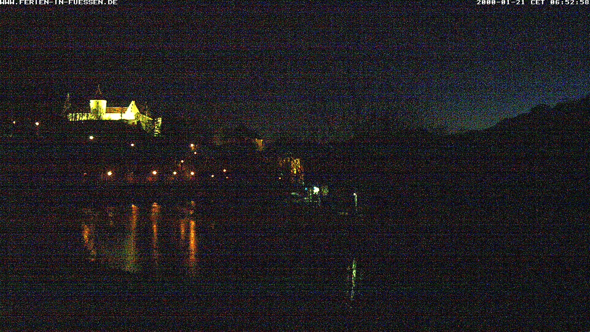 Archiv Foto Webcam Füssen: Blick auf Lech und Hohes Schloss