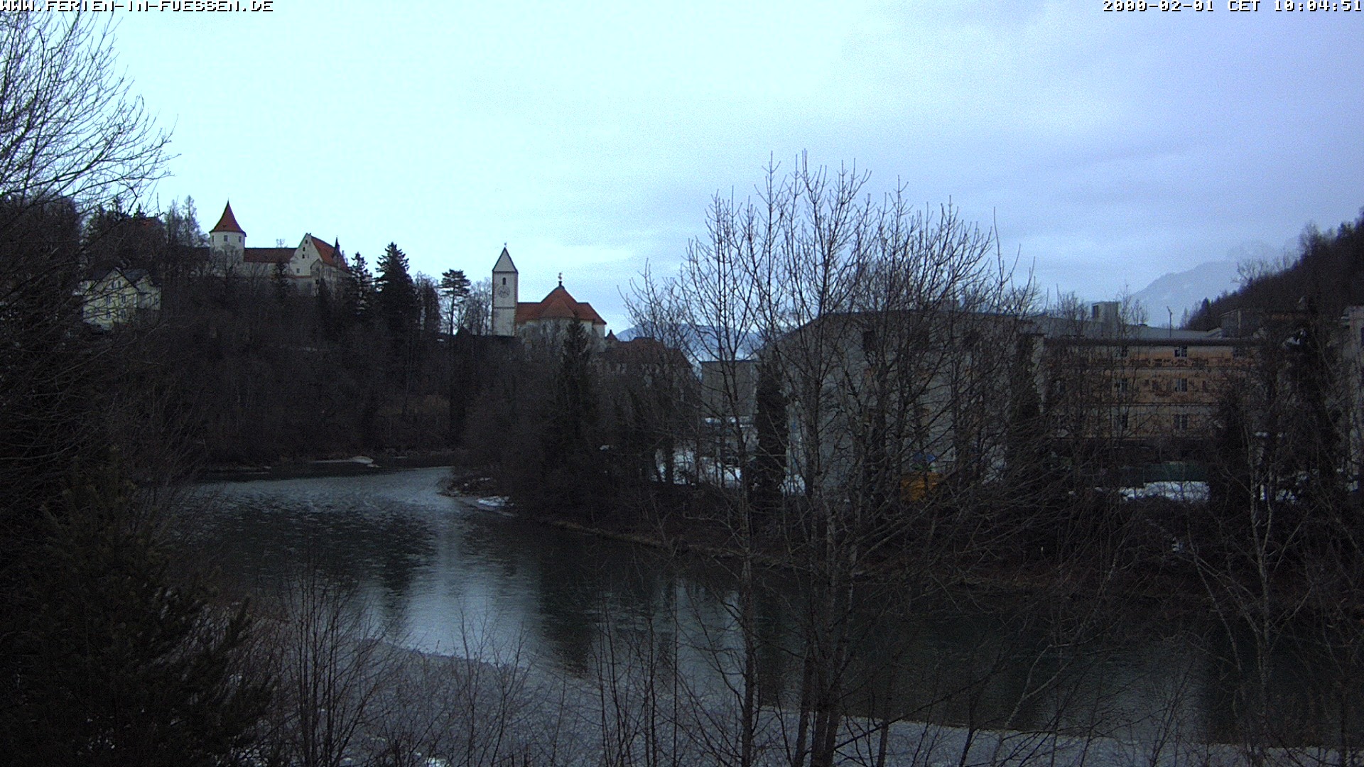 Archiv Foto Webcam Füssen: Blick auf Lech und Hohes Schloss
