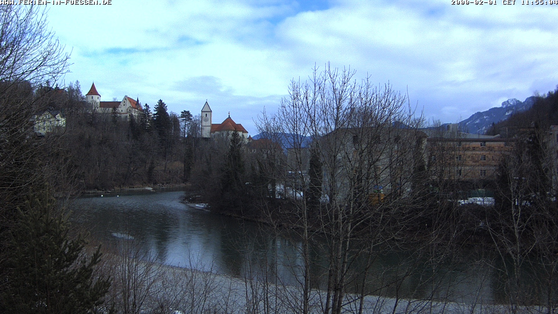 Archiv Foto Webcam Füssen: Blick auf Lech und Hohes Schloss