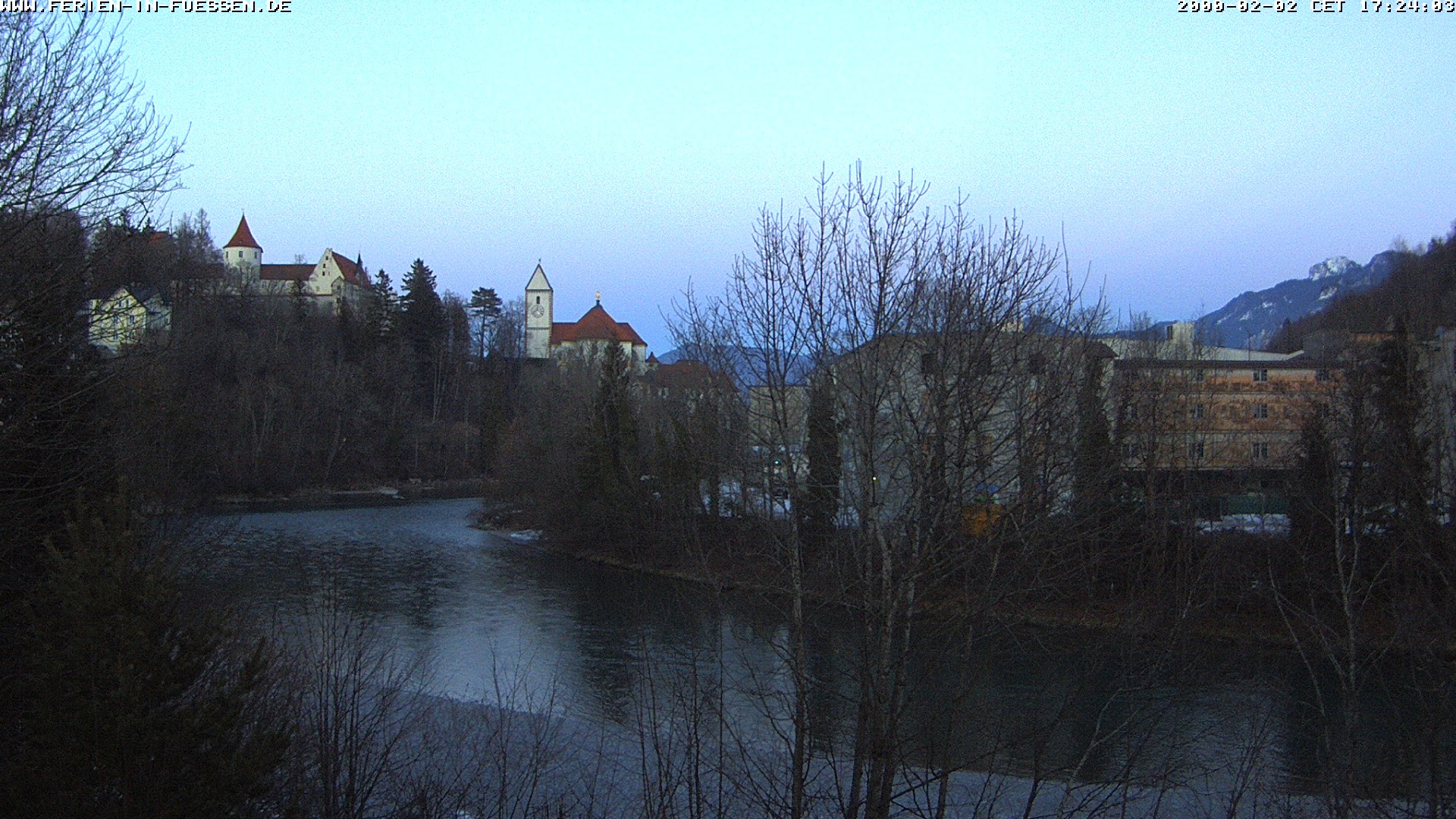 Archiv Foto Webcam Füssen: Blick auf Lech und Hohes Schloss