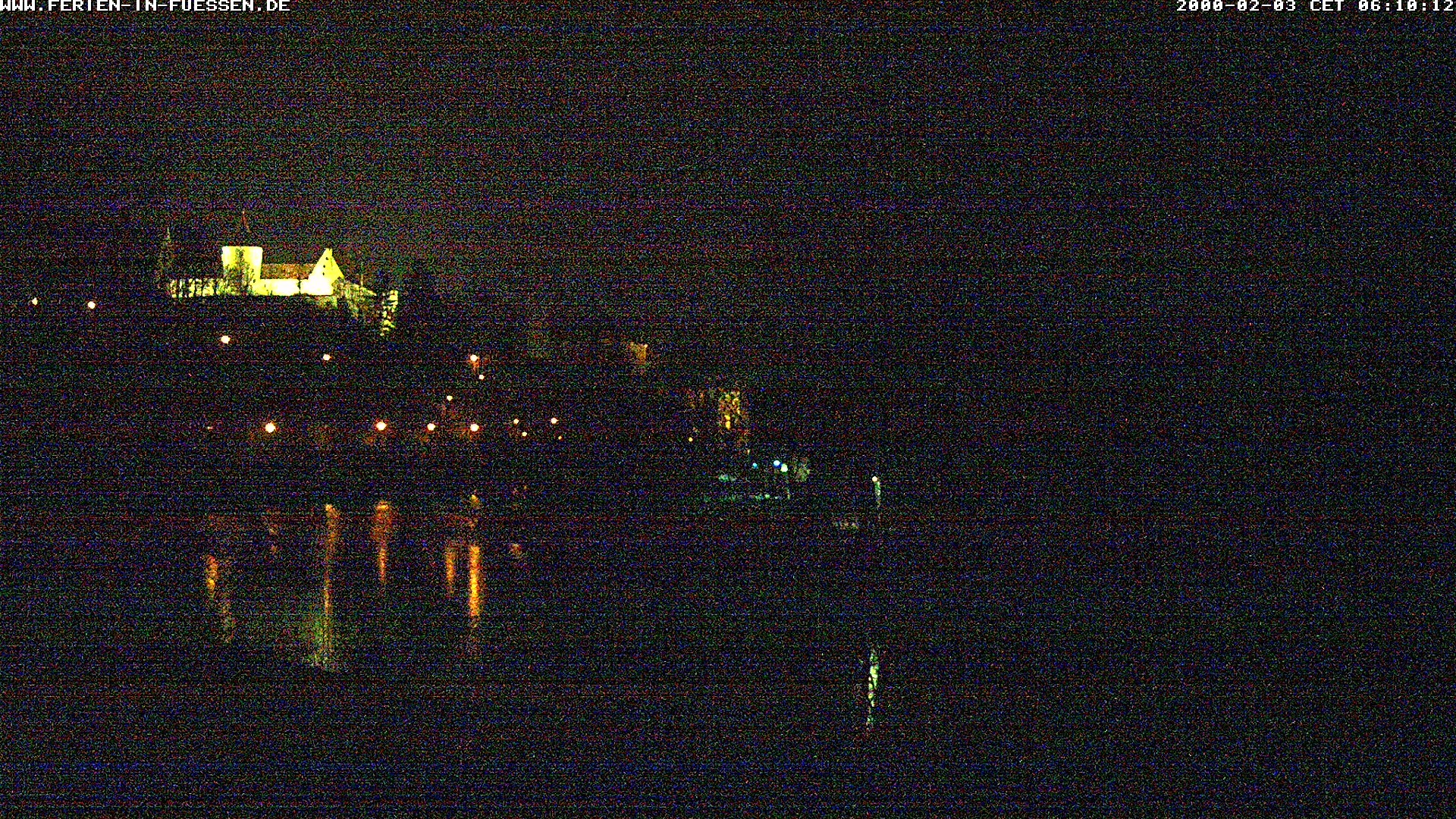 Archiv Foto Webcam Füssen: Blick auf Lech und Hohes Schloss