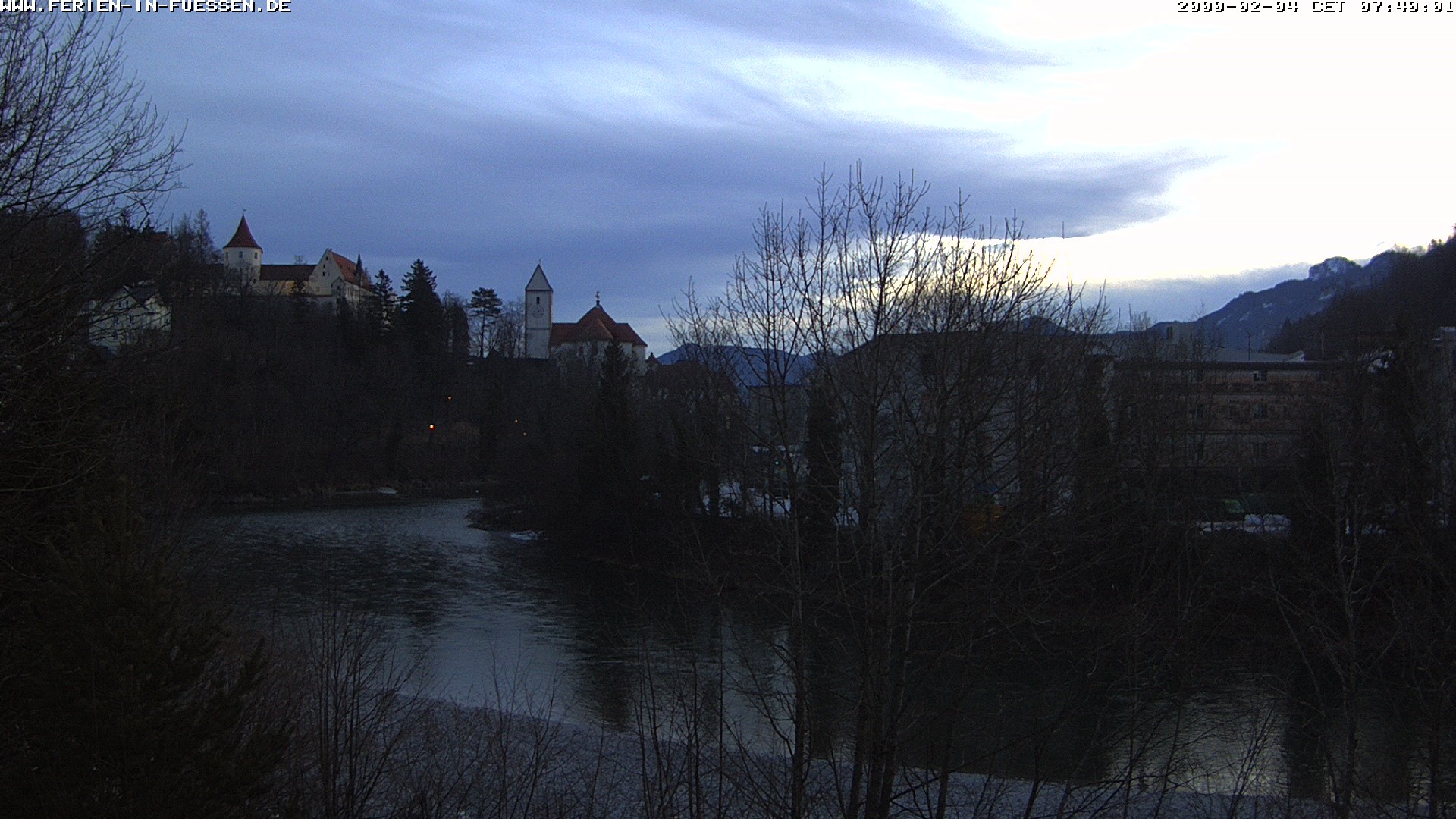Archiv Foto Webcam Füssen: Blick auf Lech und Hohes Schloss
