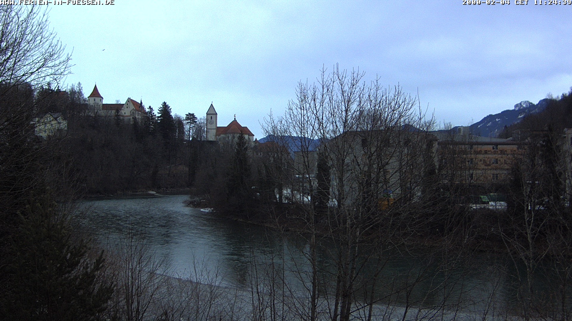 Archiv Foto Webcam Füssen: Blick auf Lech und Hohes Schloss