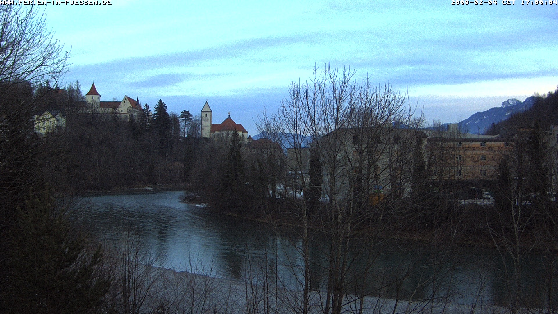 Archiv Foto Webcam Füssen: Blick auf Lech und Hohes Schloss