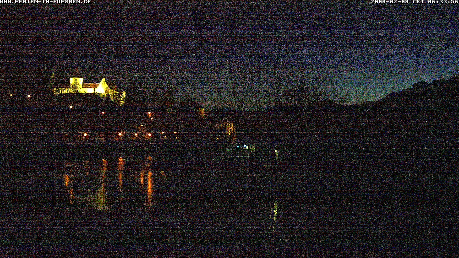 Archiv Foto Webcam Füssen: Blick auf Lech und Hohes Schloss