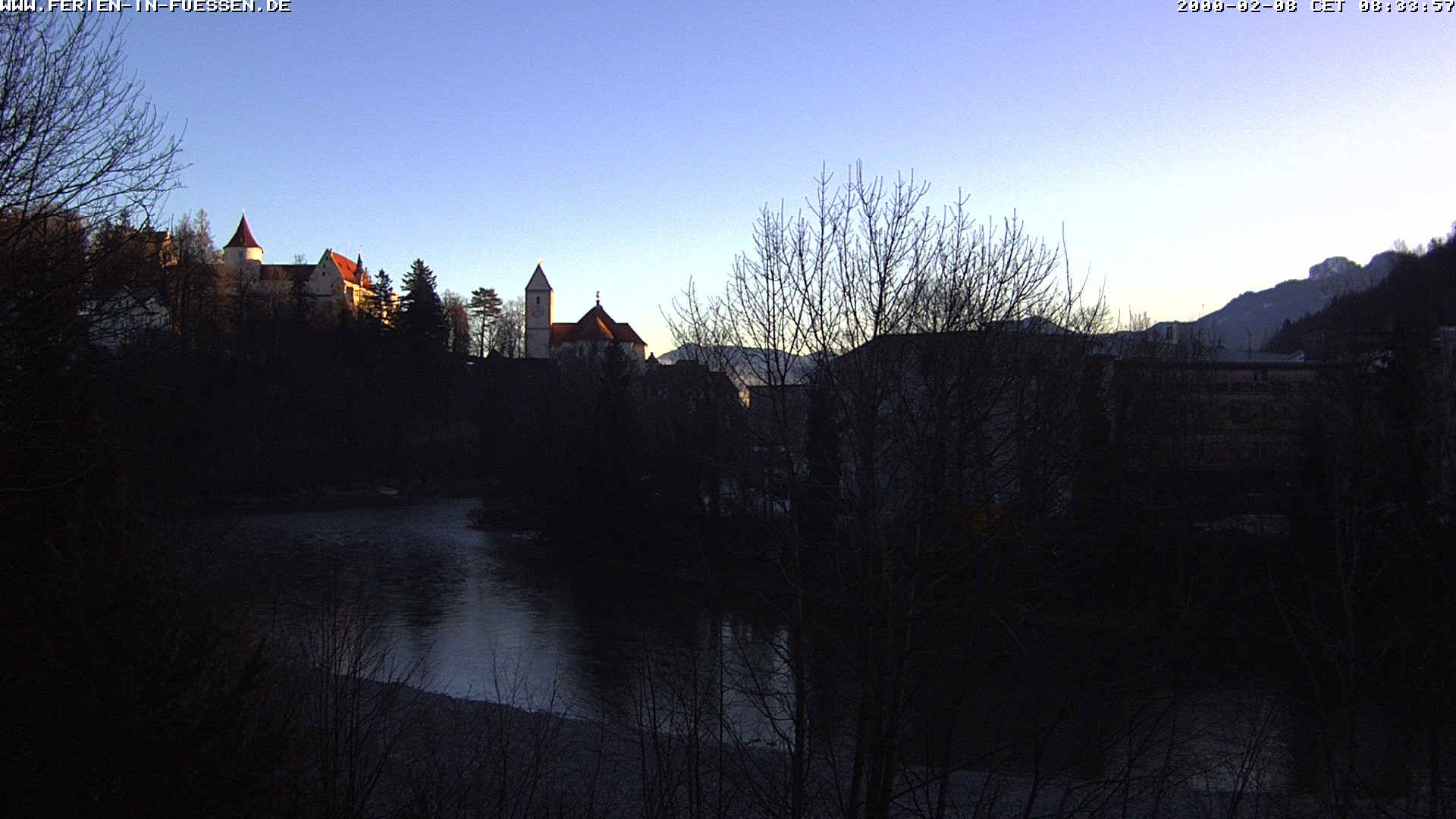 Archiv Foto Webcam Füssen: Blick auf Lech und Hohes Schloss
