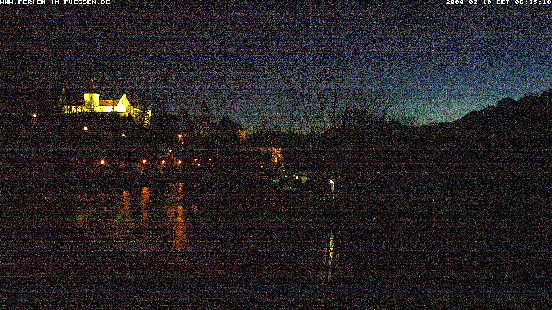 Archiv Foto Webcam Füssen: Blick auf Lech und Hohes Schloss