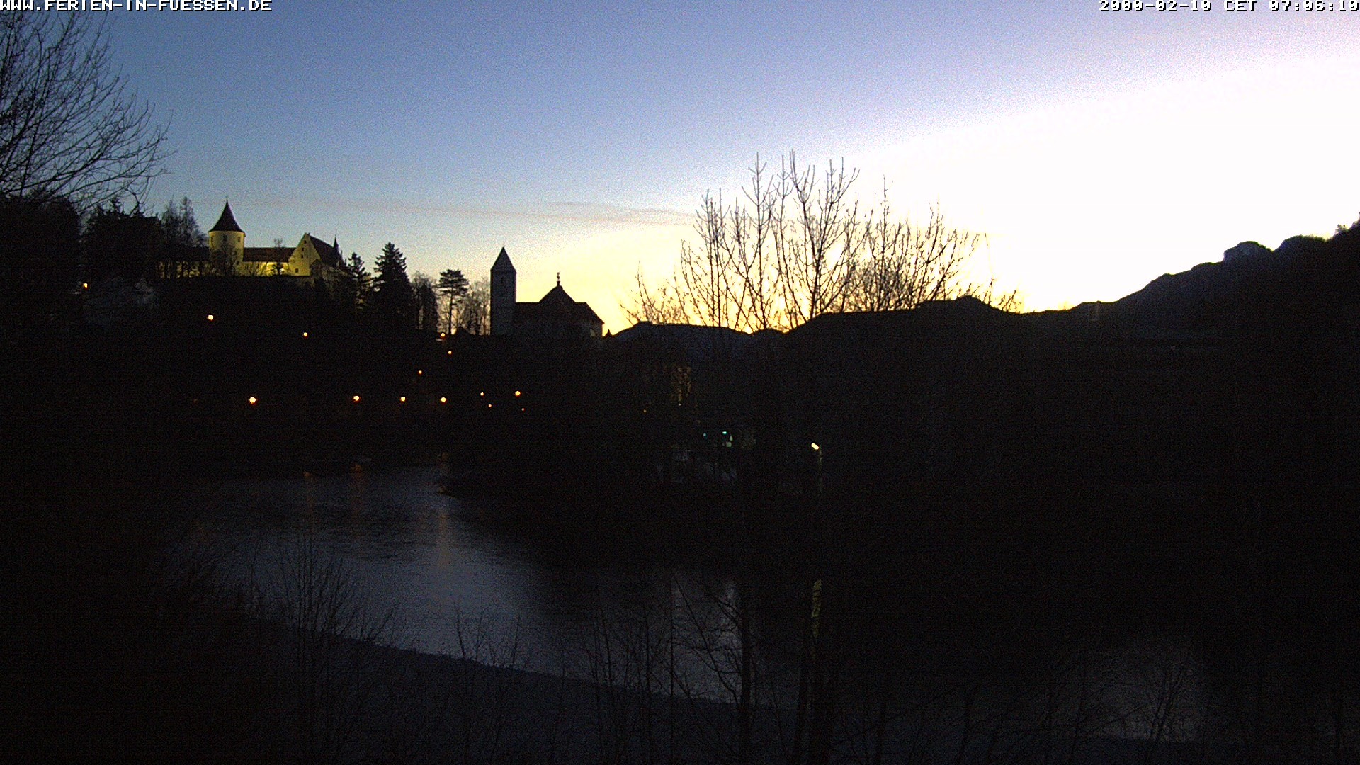 Archiv Foto Webcam Füssen: Blick auf Lech und Hohes Schloss