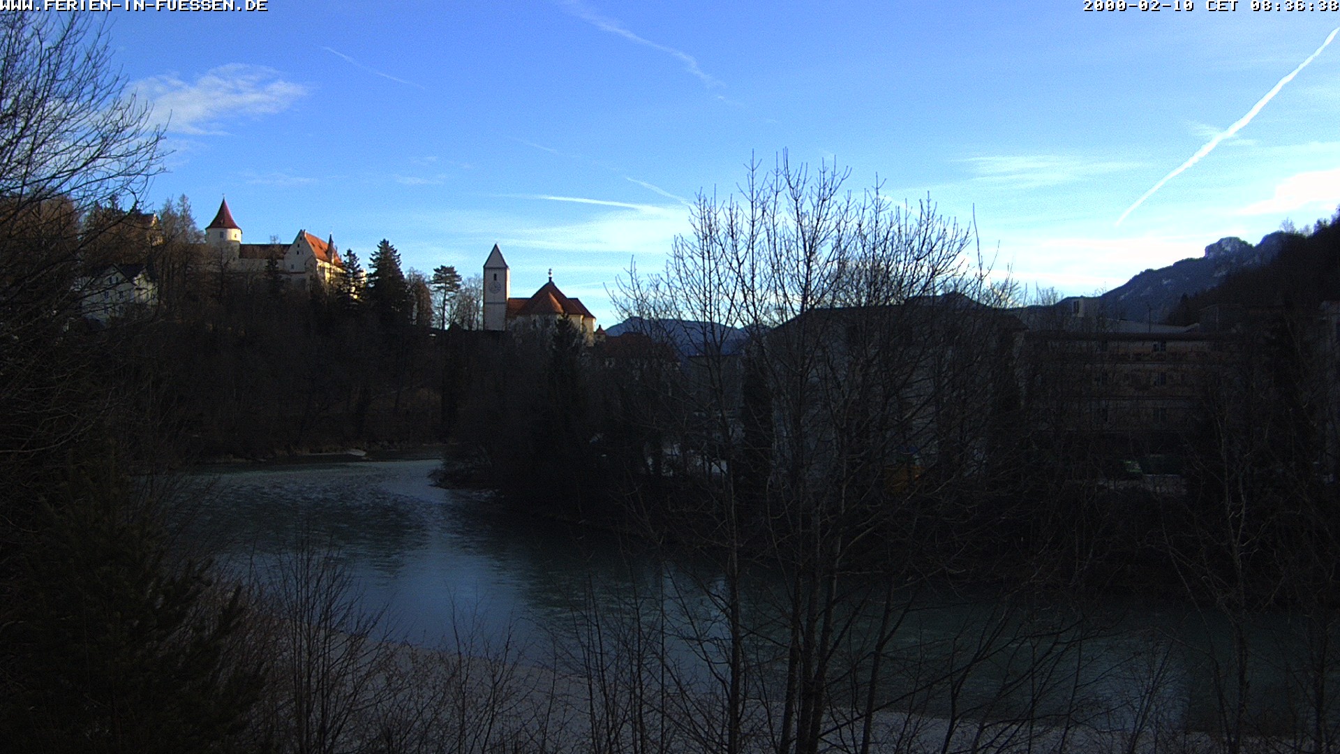 Archiv Foto Webcam Füssen: Blick auf Lech und Hohes Schloss