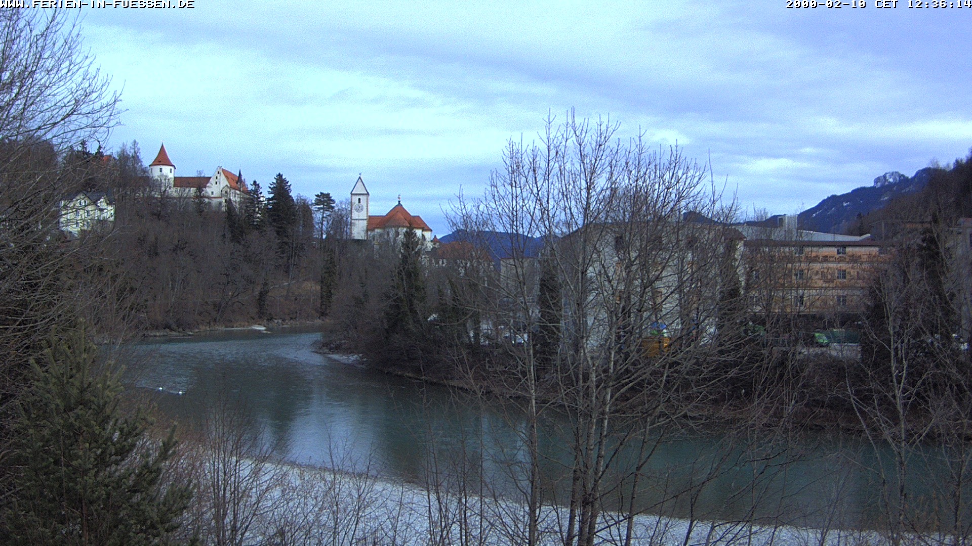 Archiv Foto Webcam Füssen: Blick auf Lech und Hohes Schloss