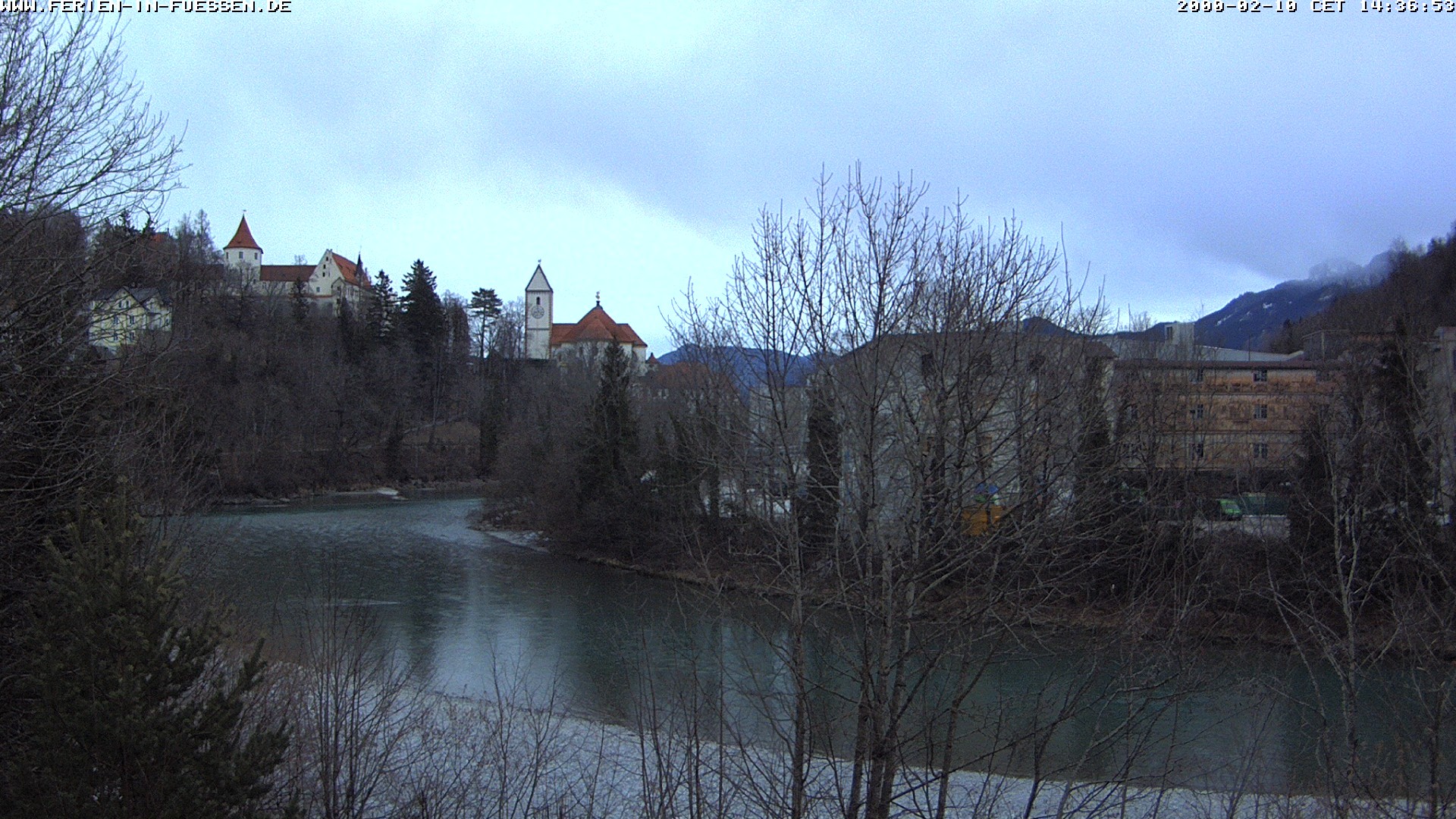 Archiv Foto Webcam Füssen: Blick auf Lech und Hohes Schloss