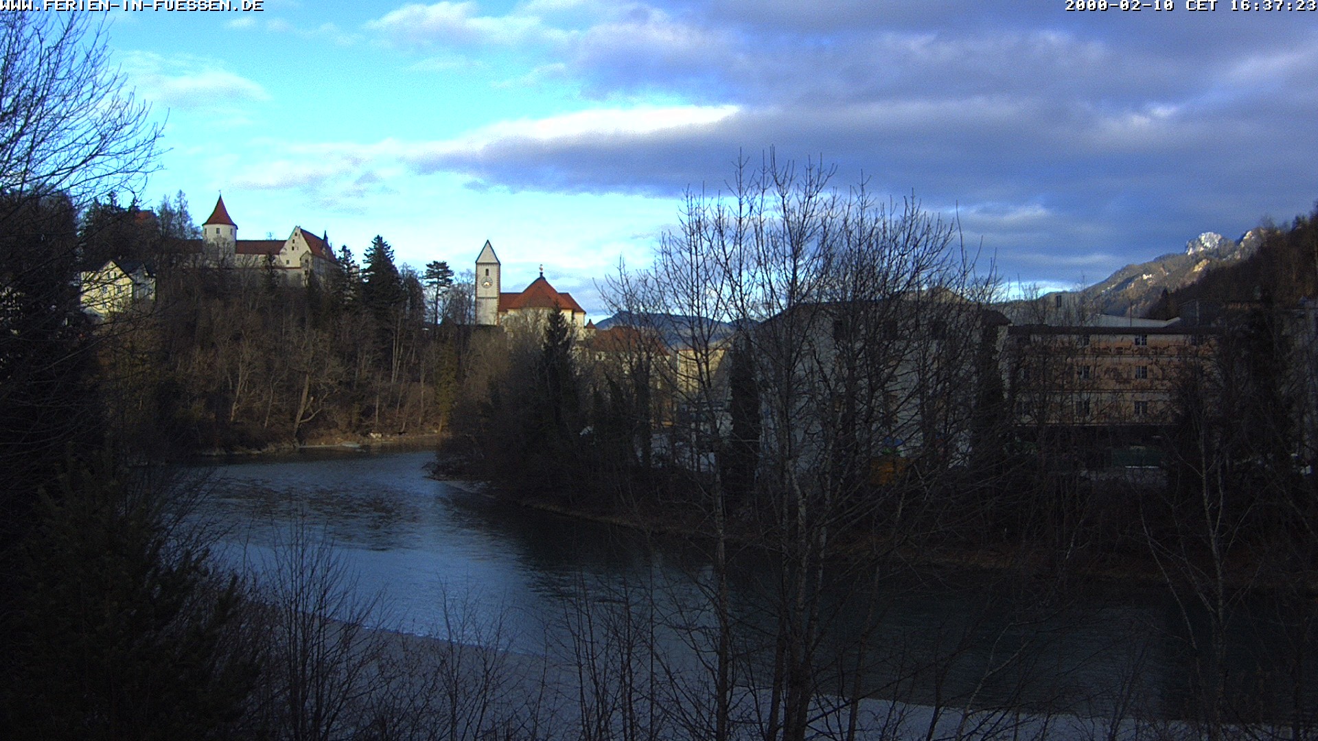 Archiv Foto Webcam Füssen: Blick auf Lech und Hohes Schloss