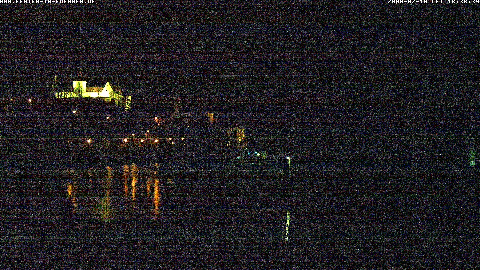 Archiv Foto Webcam Füssen: Blick auf Lech und Hohes Schloss