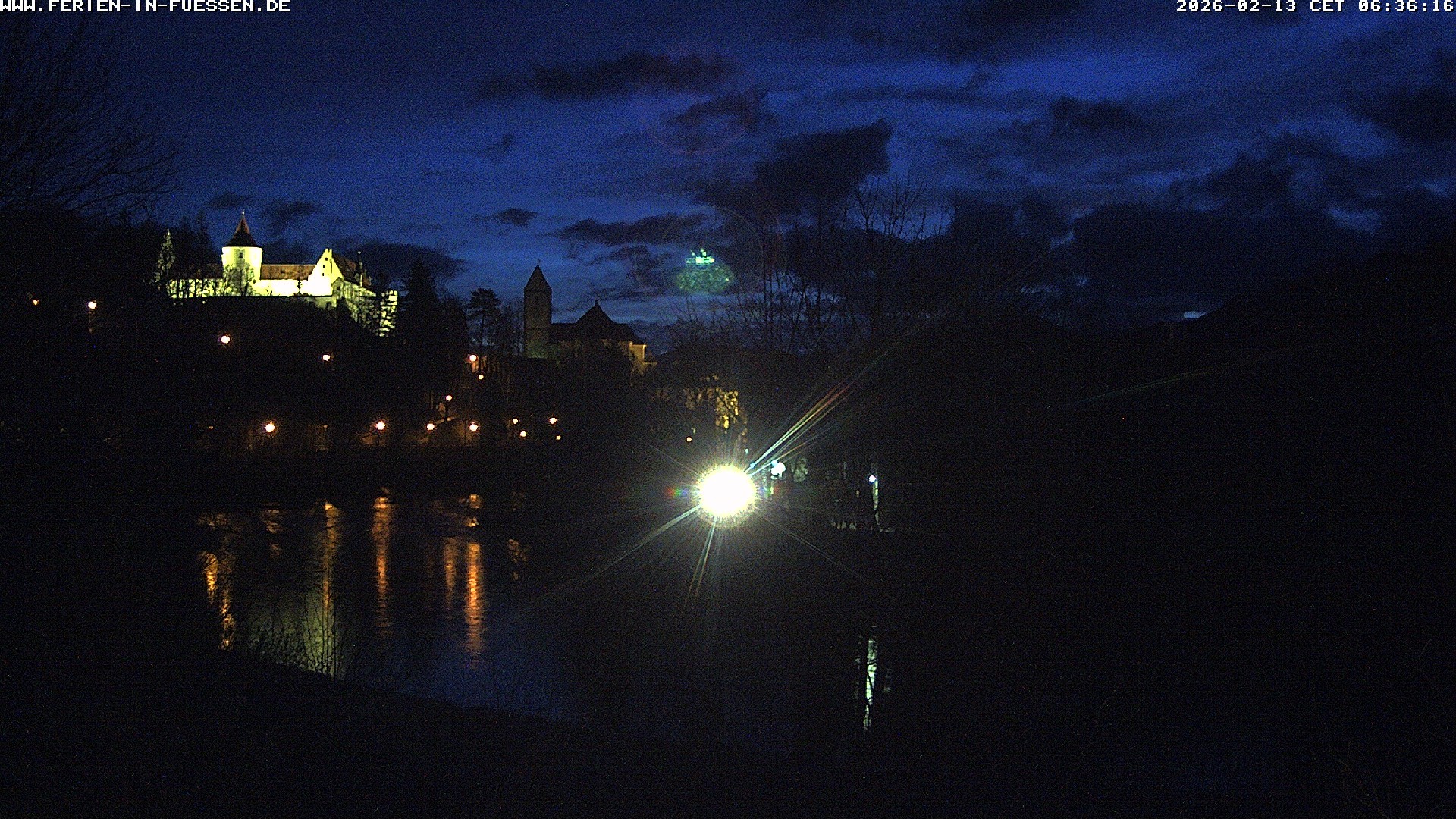Archiv Foto Webcam Füssen: Blick auf Lech und Hohes Schloss