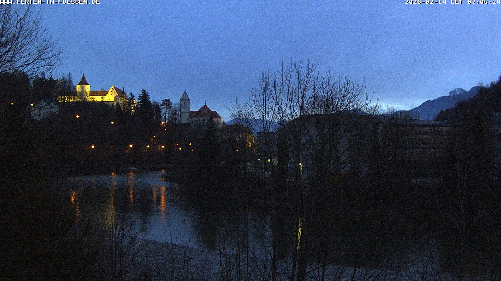 Archiv Foto Webcam Füssen: Blick auf Lech und Hohes Schloss