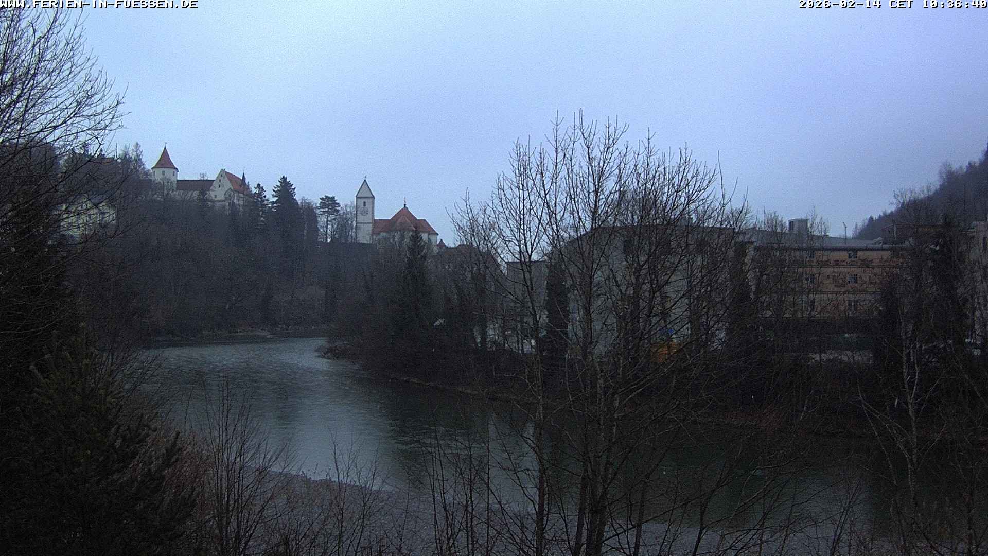 Archiv Foto Webcam Füssen: Blick auf Lech und Hohes Schloss