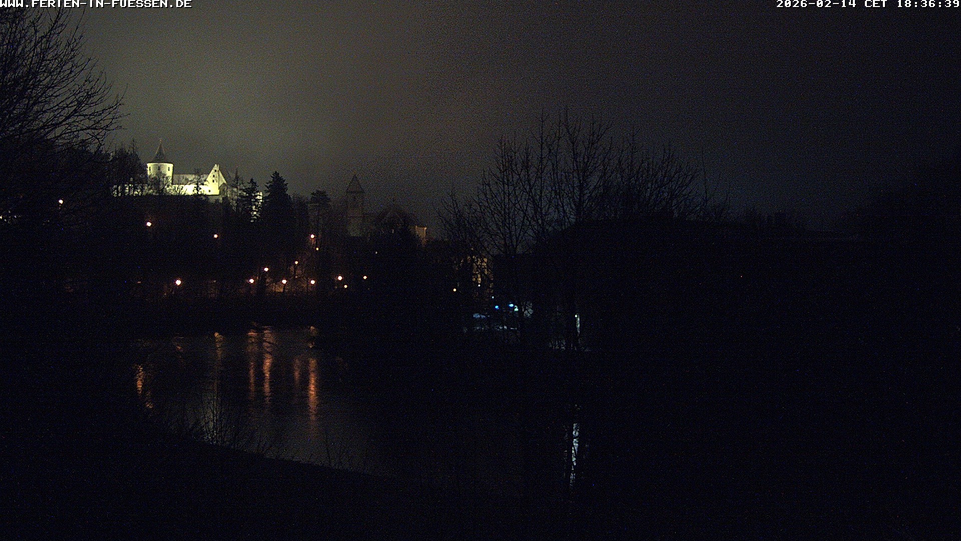 Archiv Foto Webcam Füssen: Blick auf Lech und Hohes Schloss