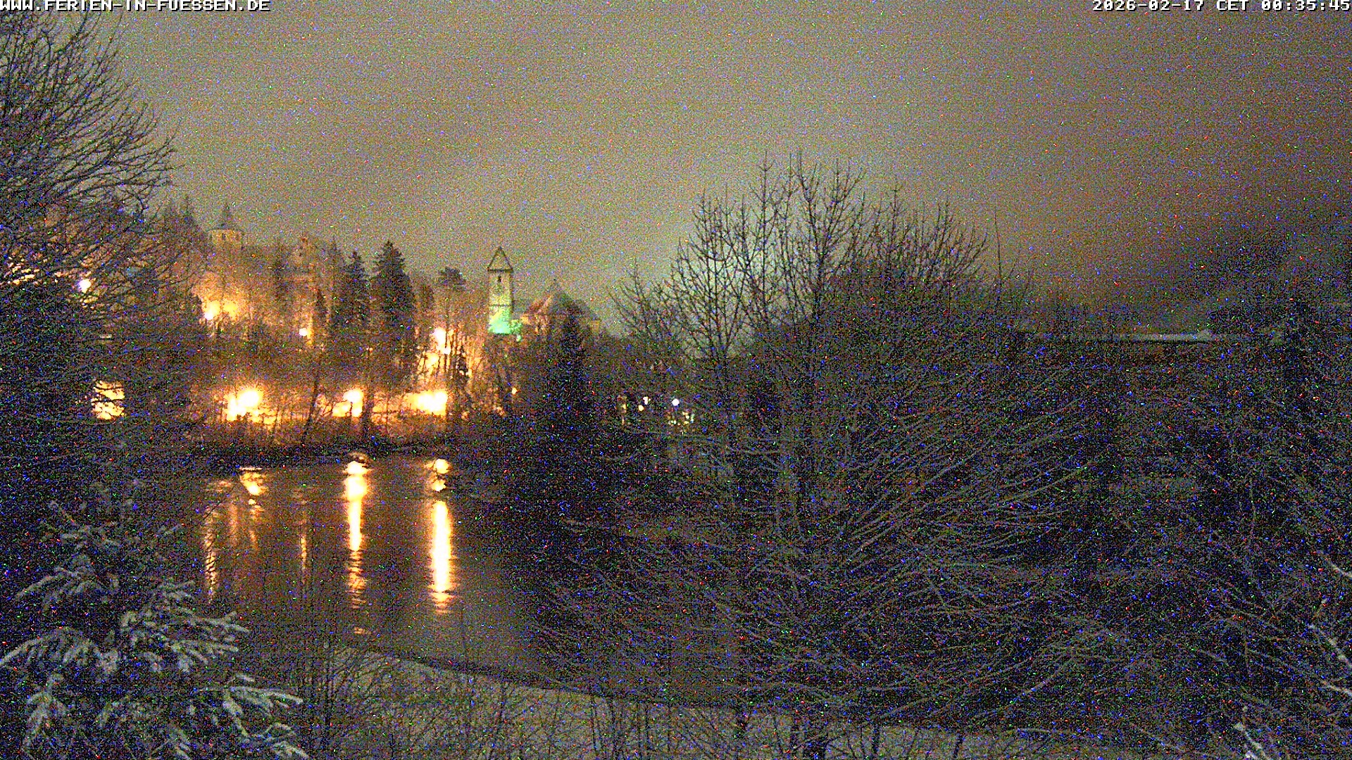 Archiv Foto Webcam Füssen: Blick auf Lech und Hohes Schloss