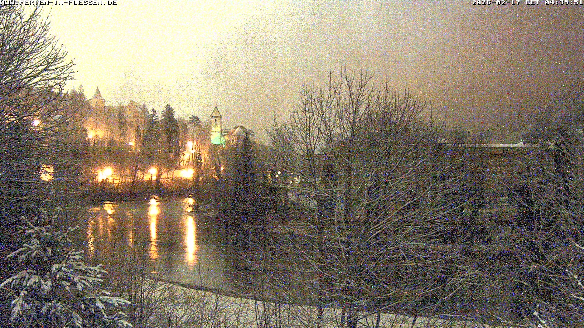 Archiv Foto Webcam Füssen: Blick auf Lech und Hohes Schloss