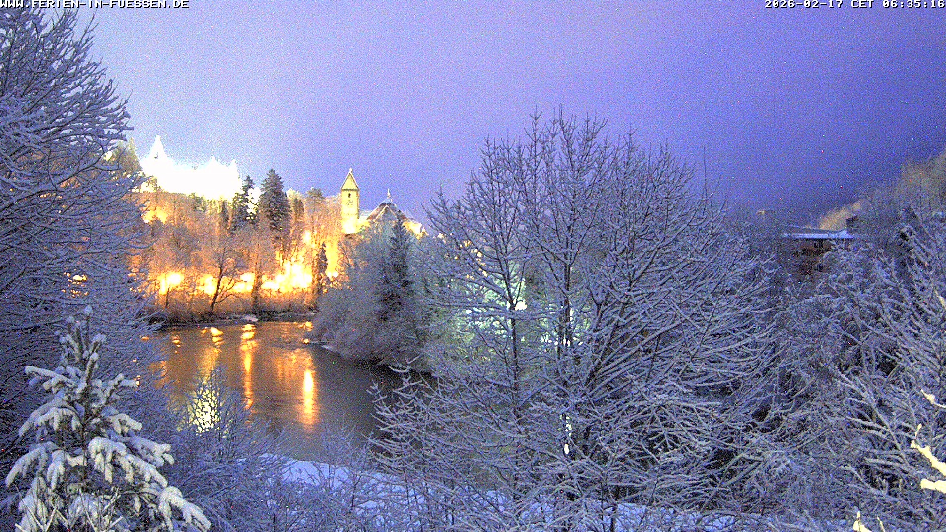 Archiv Foto Webcam Füssen: Blick auf Lech und Hohes Schloss