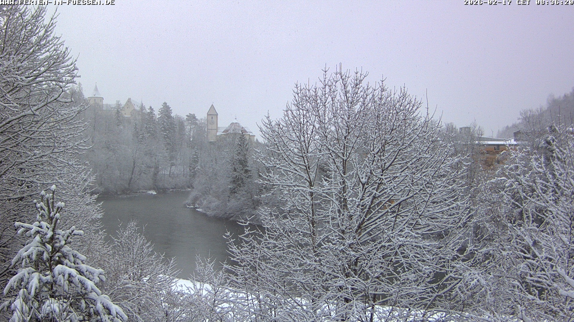 Archiv Foto Webcam Füssen: Blick auf Lech und Hohes Schloss