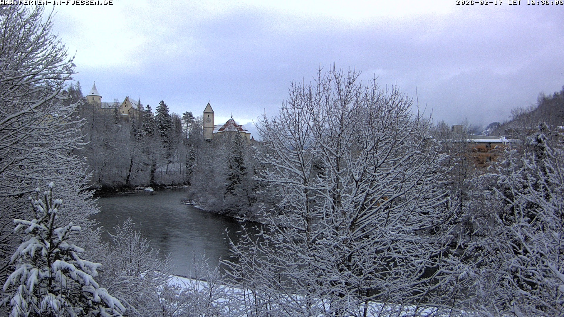Archiv Foto Webcam Füssen: Blick auf Lech und Hohes Schloss
