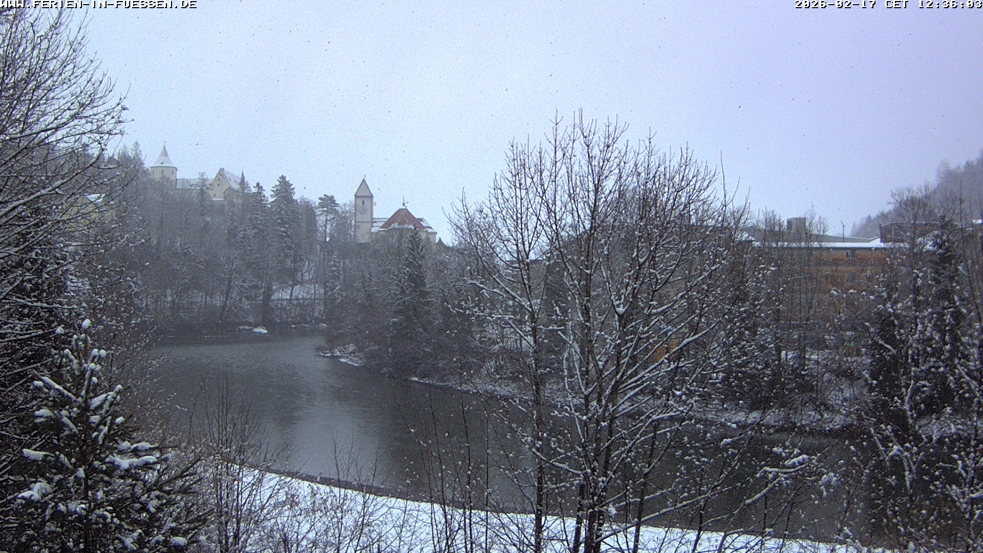 Archiv Foto Webcam Füssen: Blick auf Lech und Hohes Schloss