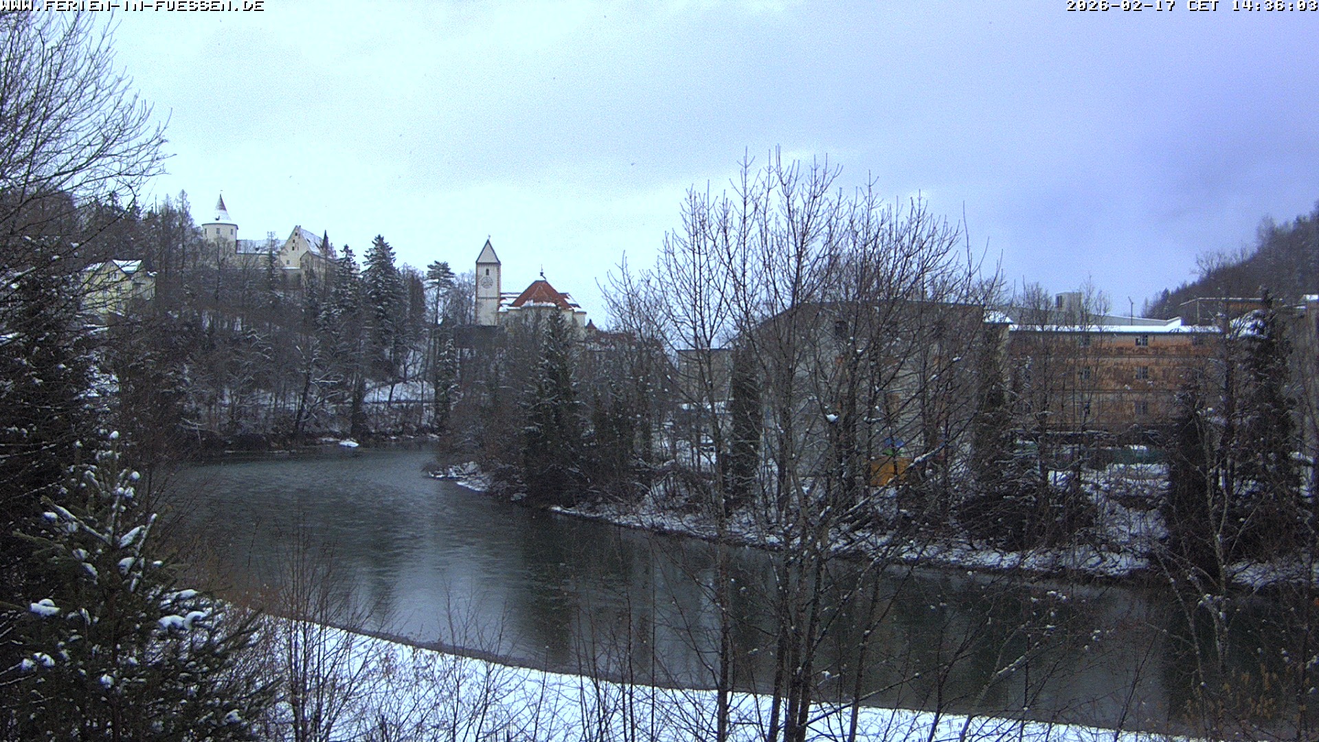 Archiv Foto Webcam Füssen: Blick auf Lech und Hohes Schloss