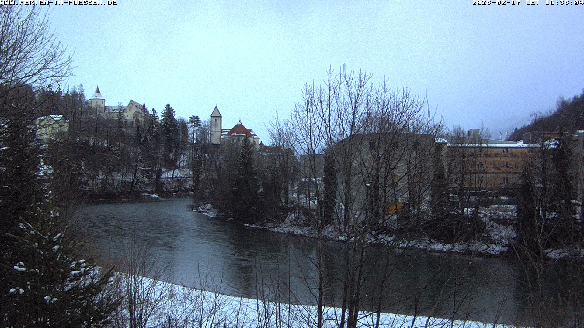 Archiv Foto Webcam Füssen: Blick auf Lech und Hohes Schloss