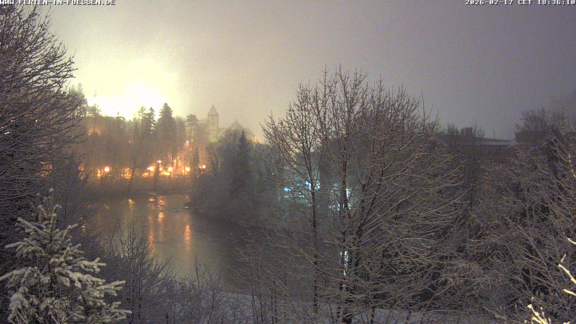 Archiv Foto Webcam Füssen: Blick auf Lech und Hohes Schloss