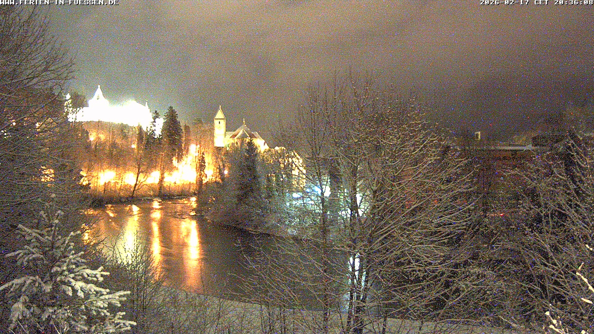 Archiv Foto Webcam Füssen: Blick auf Lech und Hohes Schloss