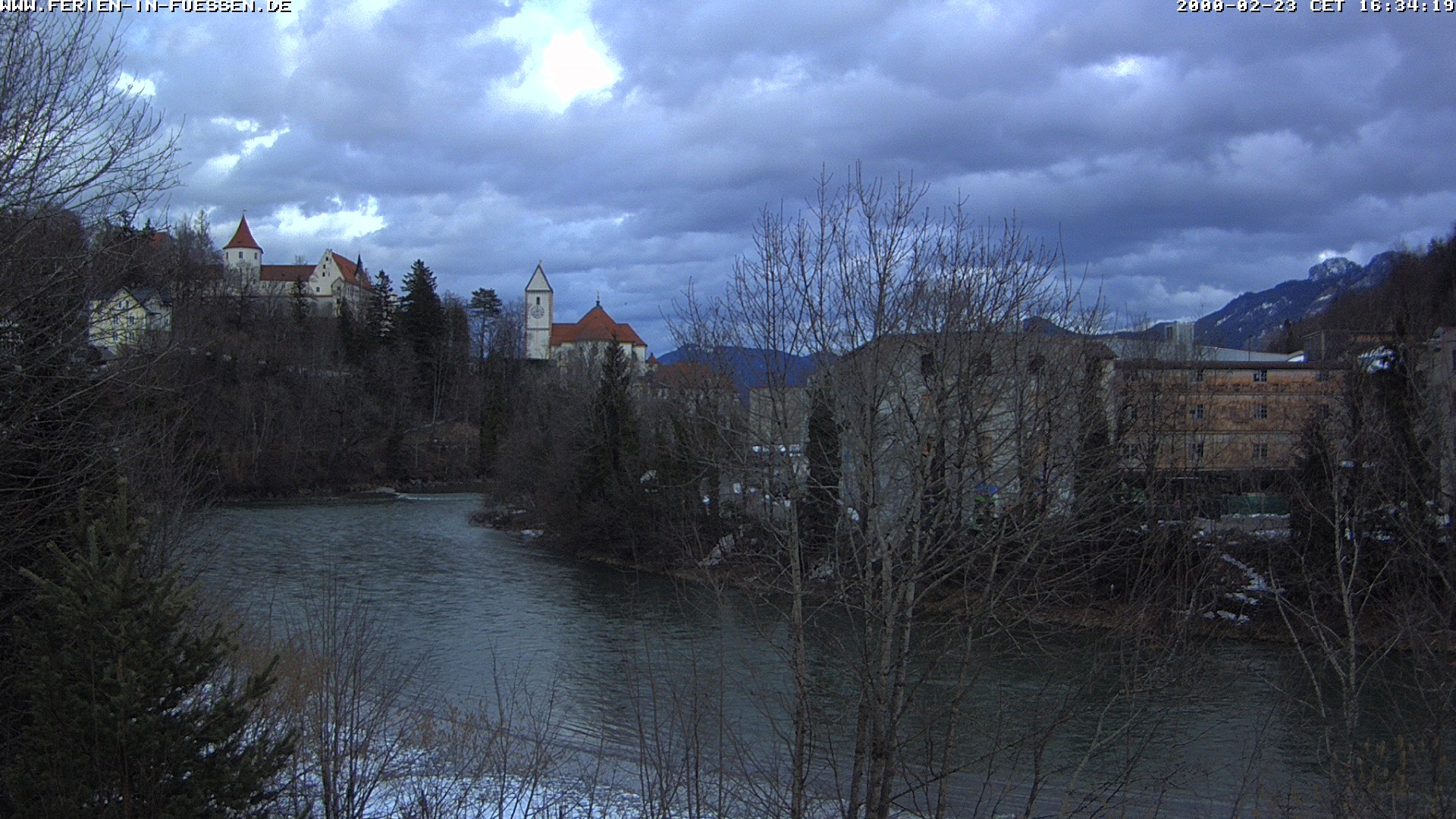 Archiv Foto Webcam Füssen: Blick auf Lech und Hohes Schloss