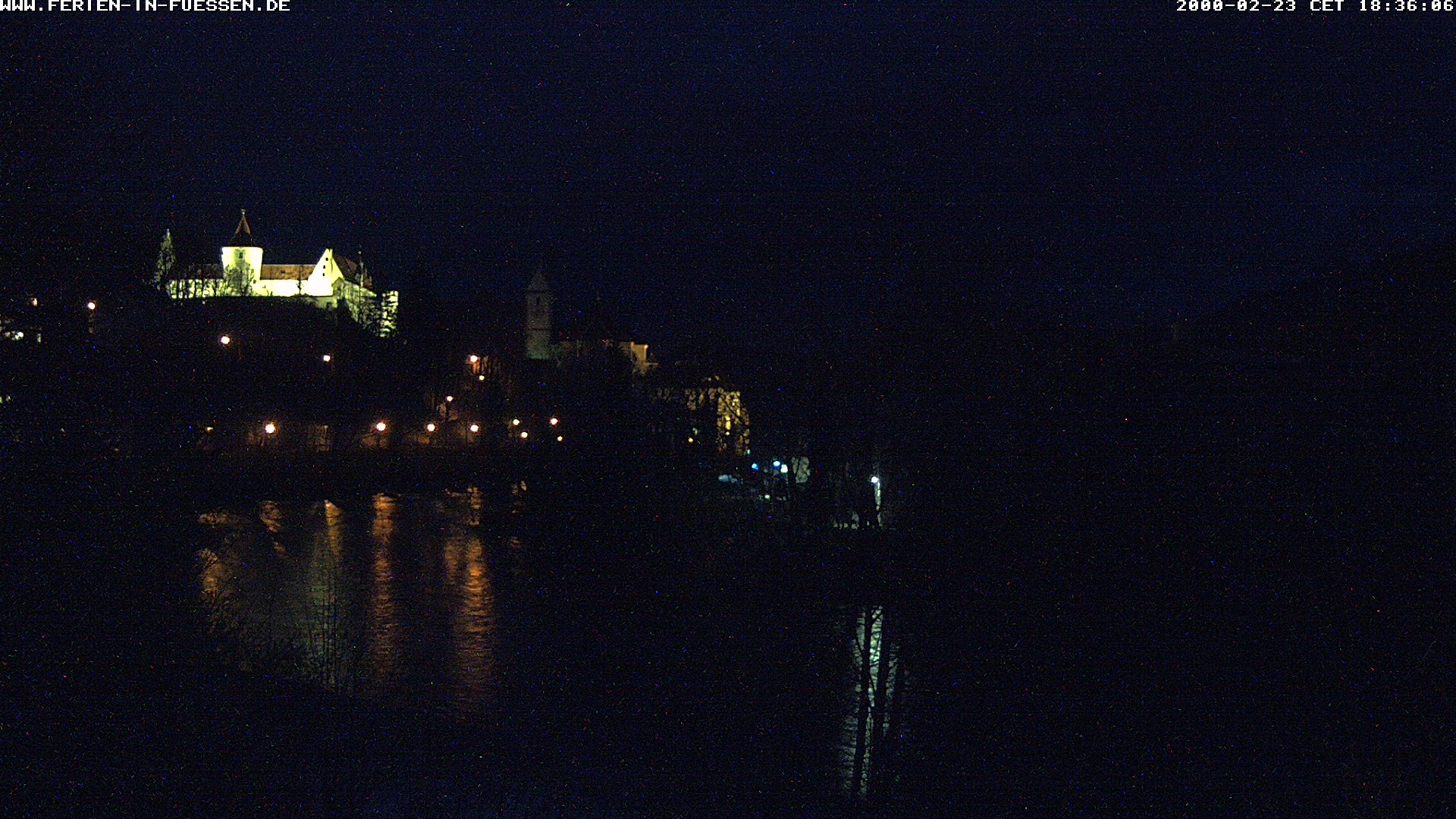 Archiv Foto Webcam Füssen: Blick auf Lech und Hohes Schloss