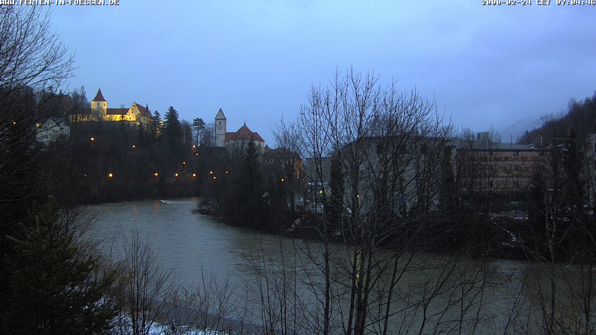 Archiv Foto Webcam Füssen: Blick auf Lech und Hohes Schloss