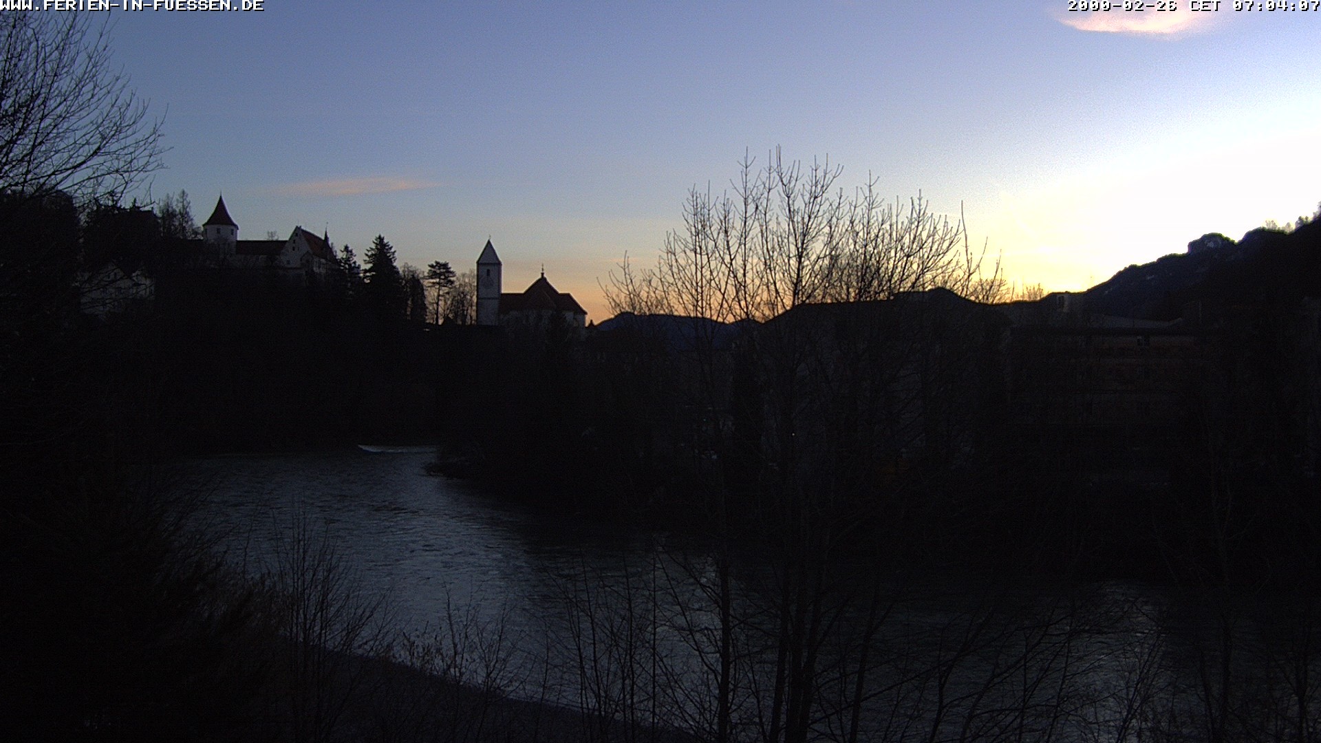 Archiv Foto Webcam Füssen: Blick auf Lech und Hohes Schloss