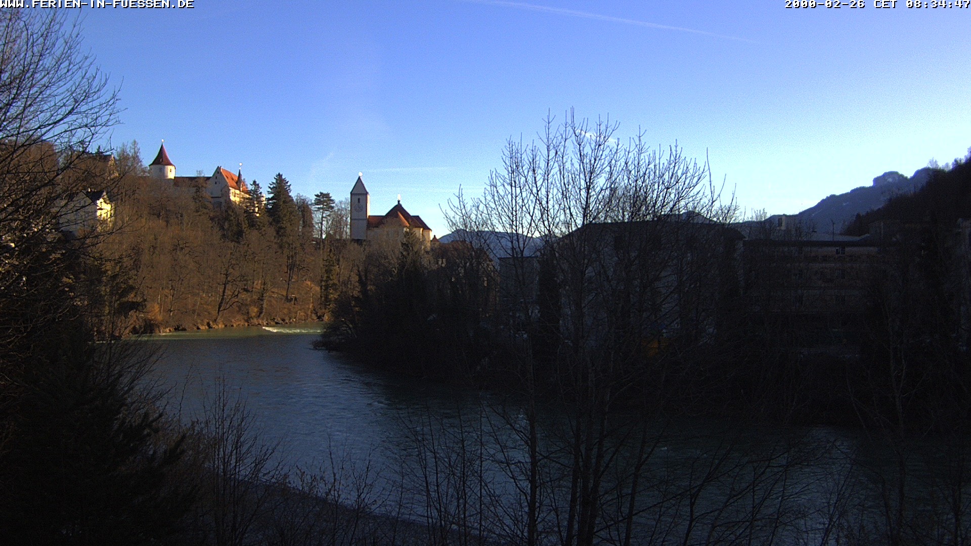 Archiv Foto Webcam Füssen: Blick auf Lech und Hohes Schloss