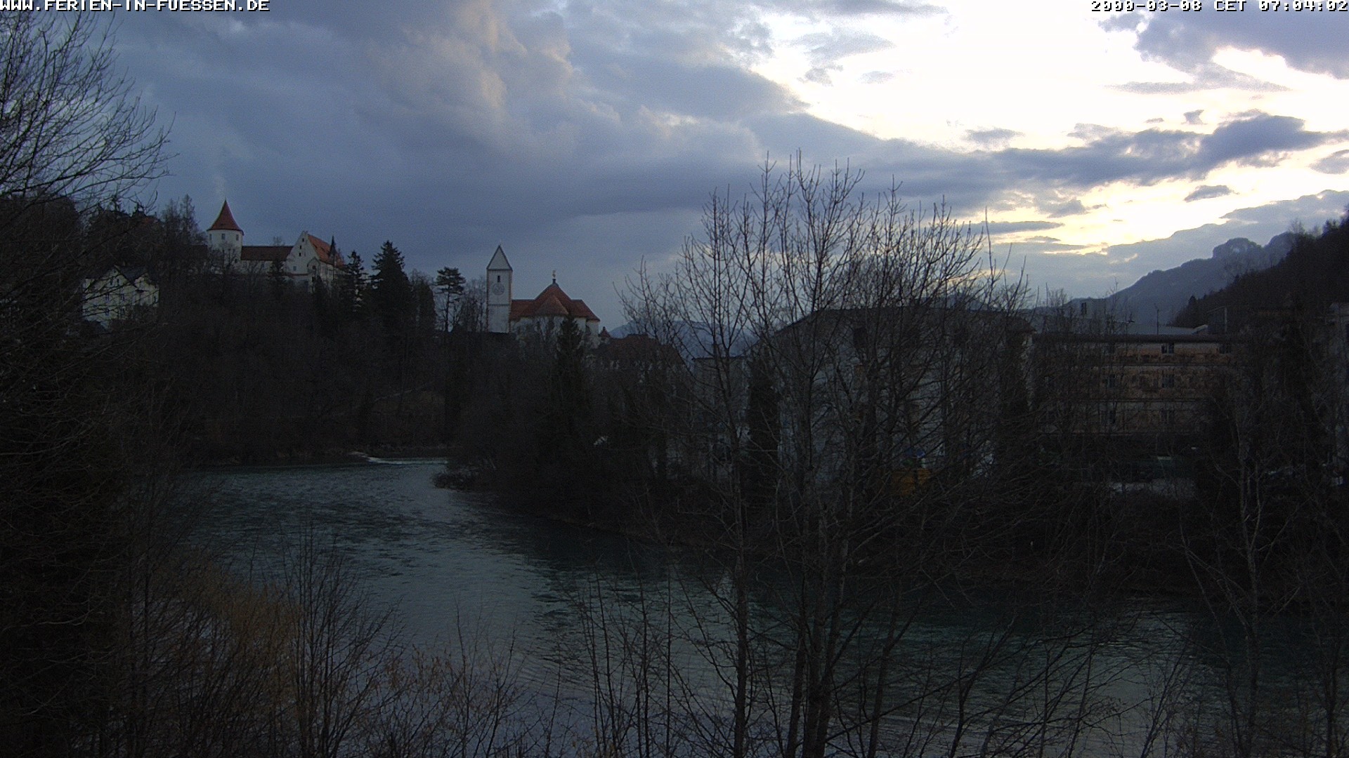 Archiv Foto Webcam Füssen: Blick auf Lech und Hohes Schloss