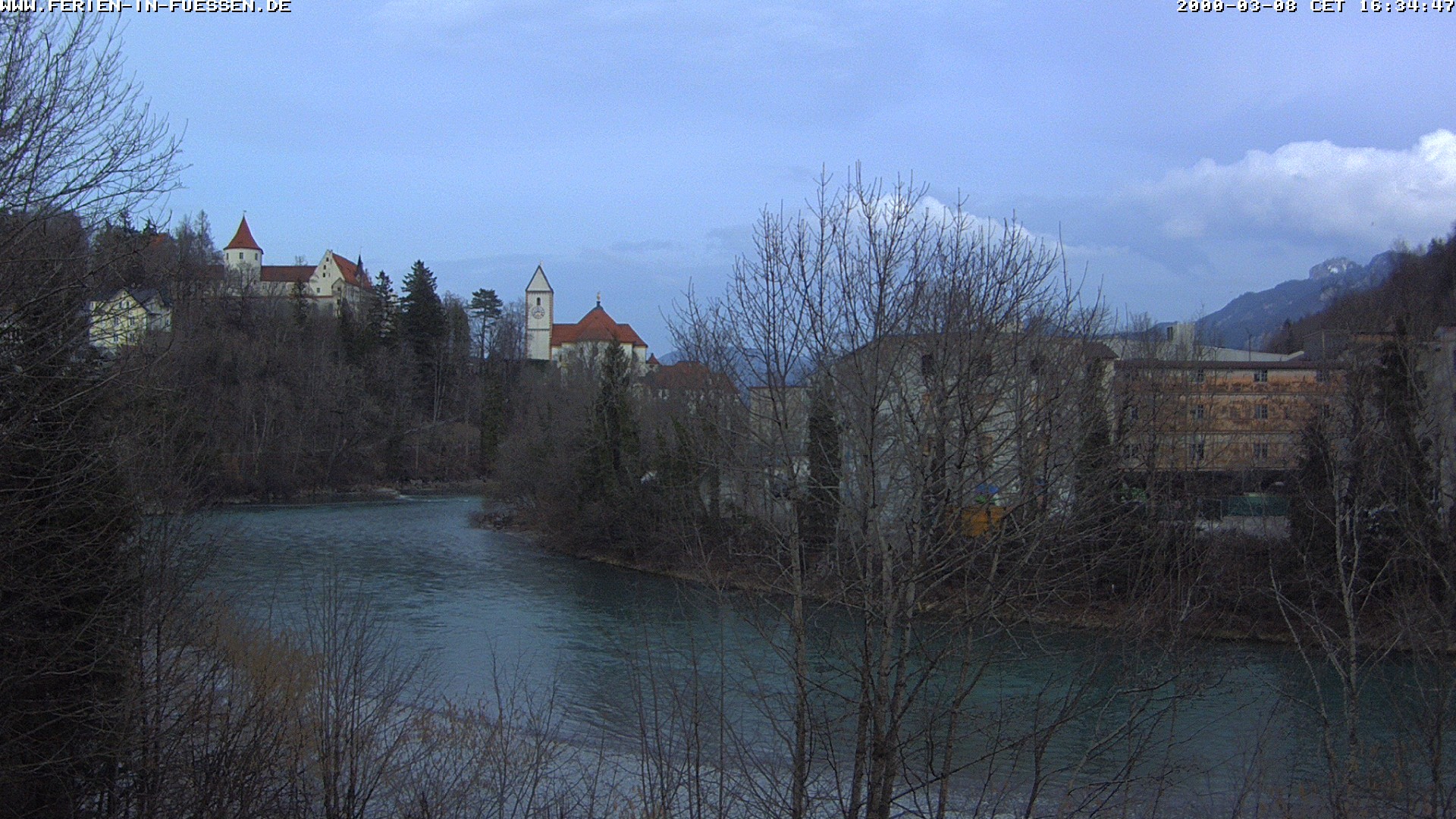 Archiv Foto Webcam Füssen: Blick auf Lech und Hohes Schloss