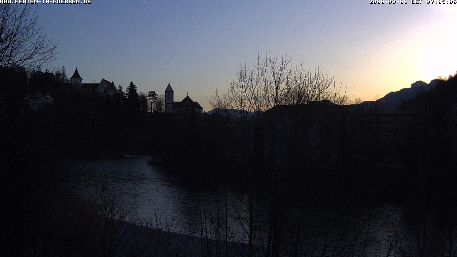 Archiv Foto Webcam Füssen: Blick auf Lech und Hohes Schloss